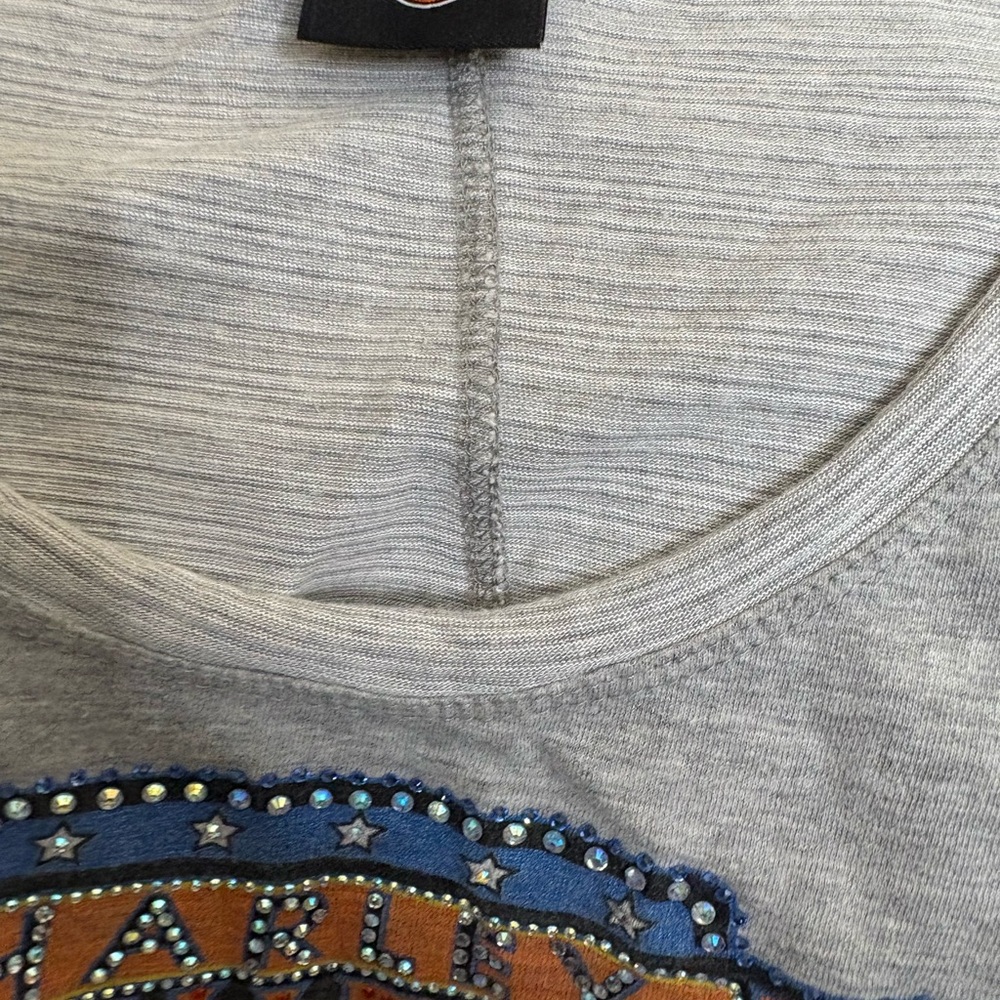 Harley-Davidson Women's Grey Genuine Motorcycles Wings Tank Read - Picture 3 of 3